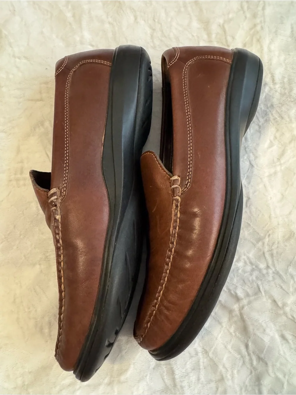 Cole Haan Men’s Brown Leather Slip-On Loafers Moc Toe Comfort Shoes Size 9